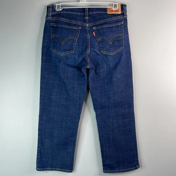 LEVIS Pedal Pusher Jeans Blue Medium Wash Red Tab Midrise Size 27 - Picture 5 of 11